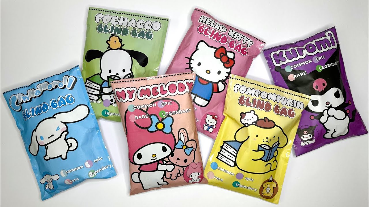 KUROMI and MELODY Blind Bags | ASMR | CINNAMOROLL and HELLO KITTY | Sanrio blind bag paper