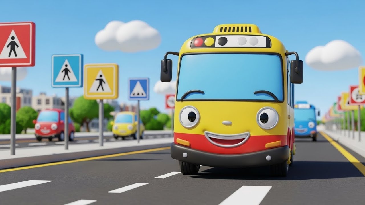 The Wheels on the Bus | Learn Traffic Rules for Kids | Safety Nursery Rhyme