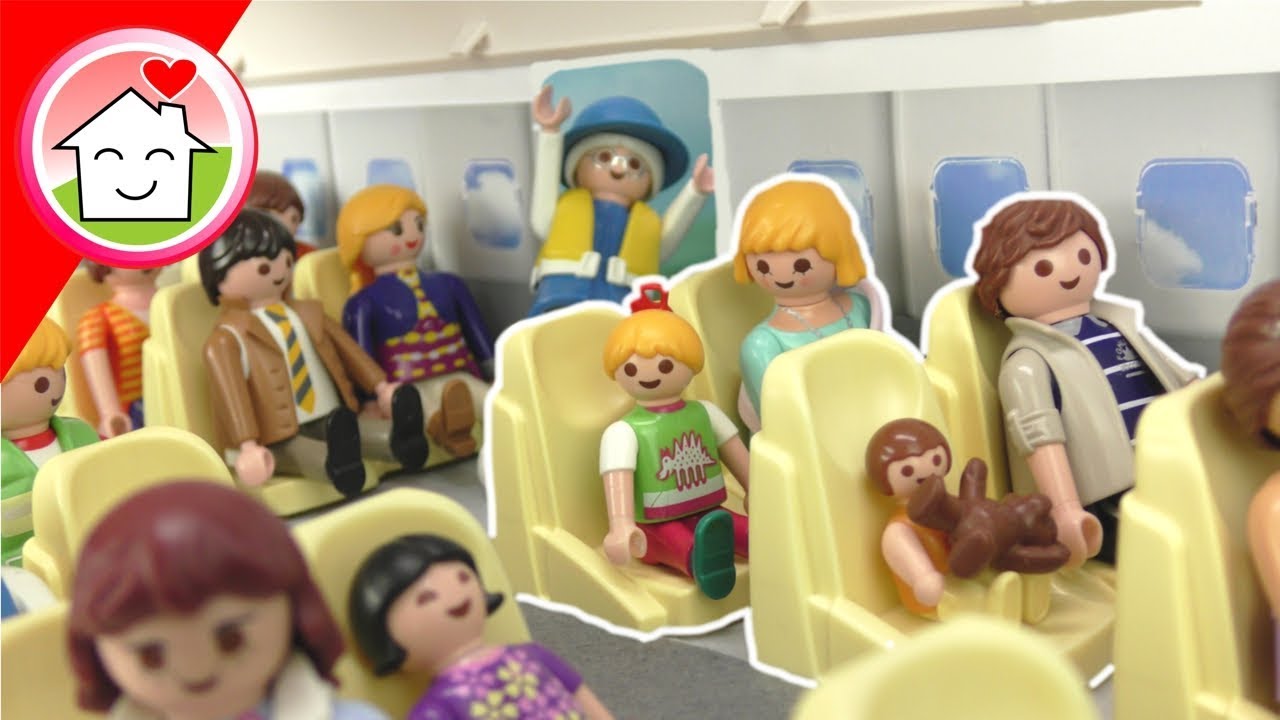 Playmobil Film Familie Hauser - Im Flugzeug - Flug nach London - Video f&uuml;r Kinder