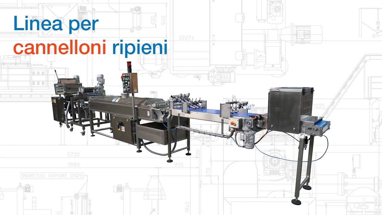 Linea per la produzione di cannelloni ripieni