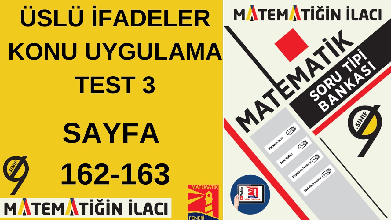 ACİL YAYINLARI 9. SINIF MATEMATİĞİN İLACI SORU TİPİ BANKASI(Üslü İfadeler Konu Uygulama Test 3)