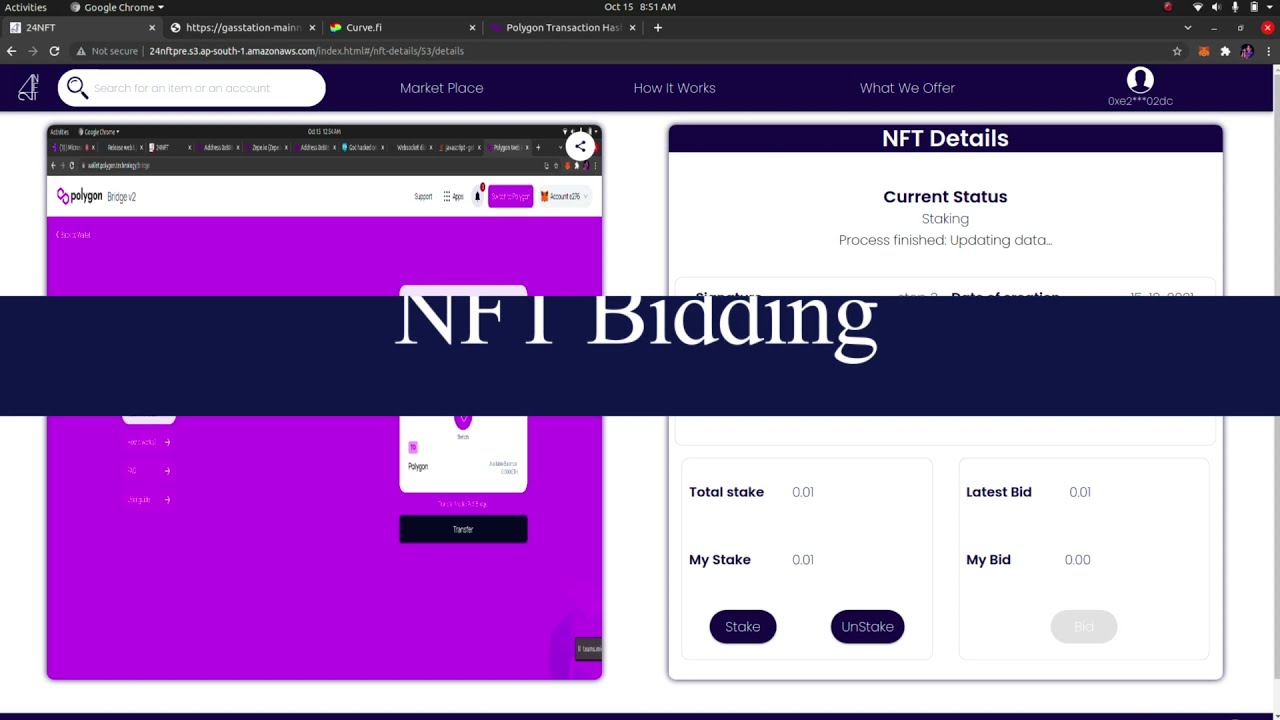 Step3 & Onwards : Interacting with 24NFT.Store (creating NFTs , staking, Bidding)