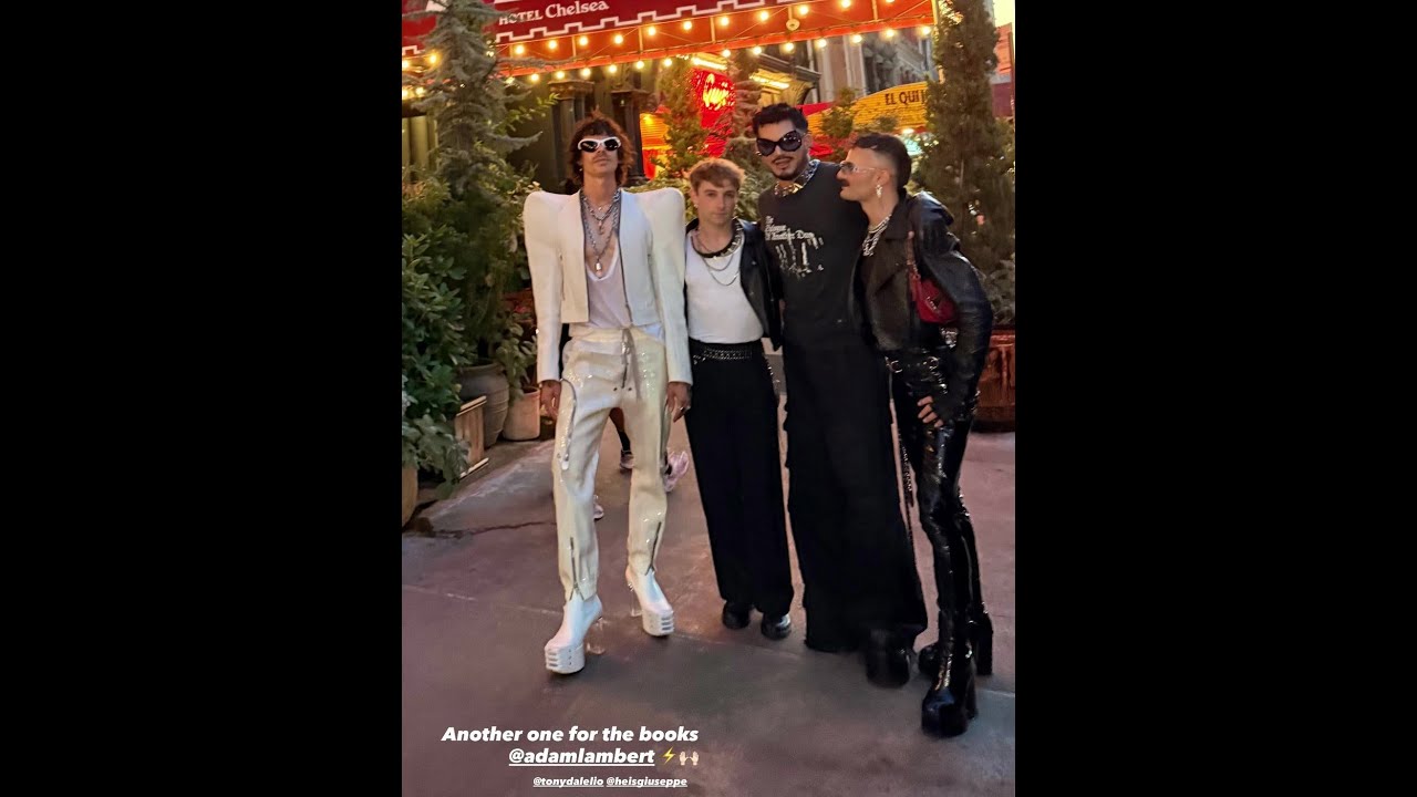 Adam Lambert with friends at Lady Gaga' s concert in New York MSG/ photos-clips, August 22