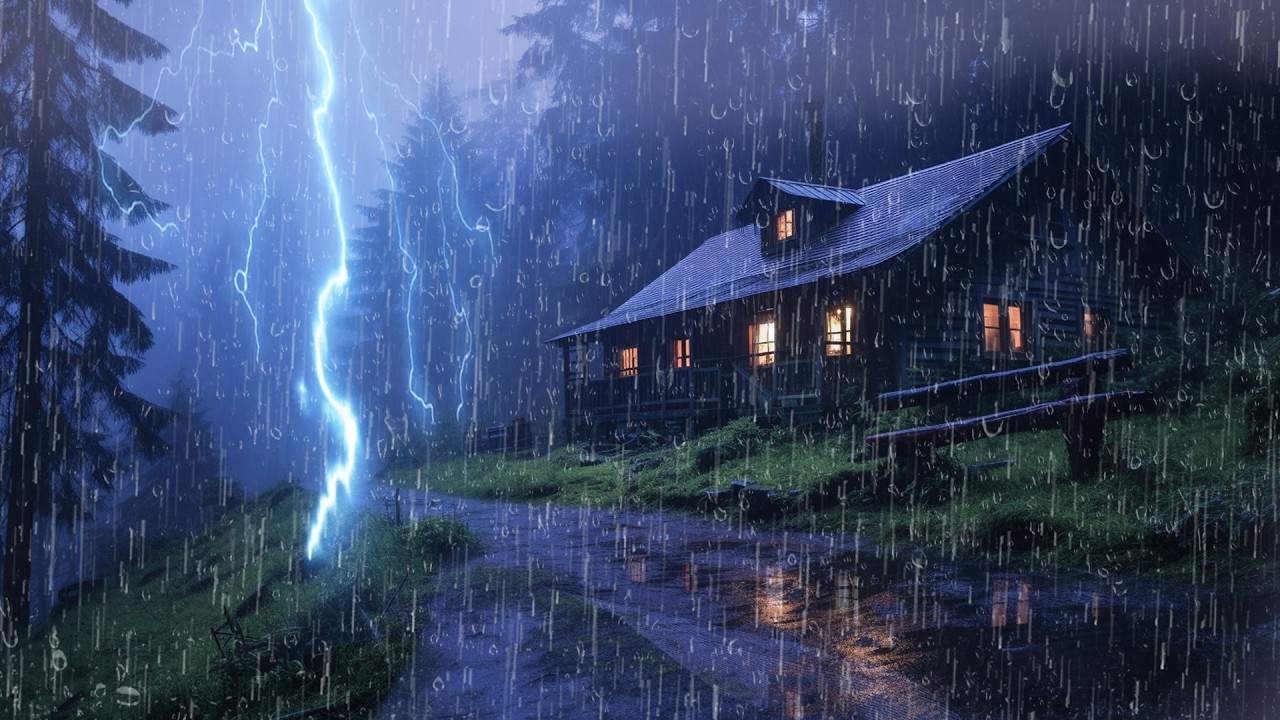 Super Heavy Rain To Sleep Immediately - 99% Sleep BETTER - Relaxing Rainstorm Sounds, Study