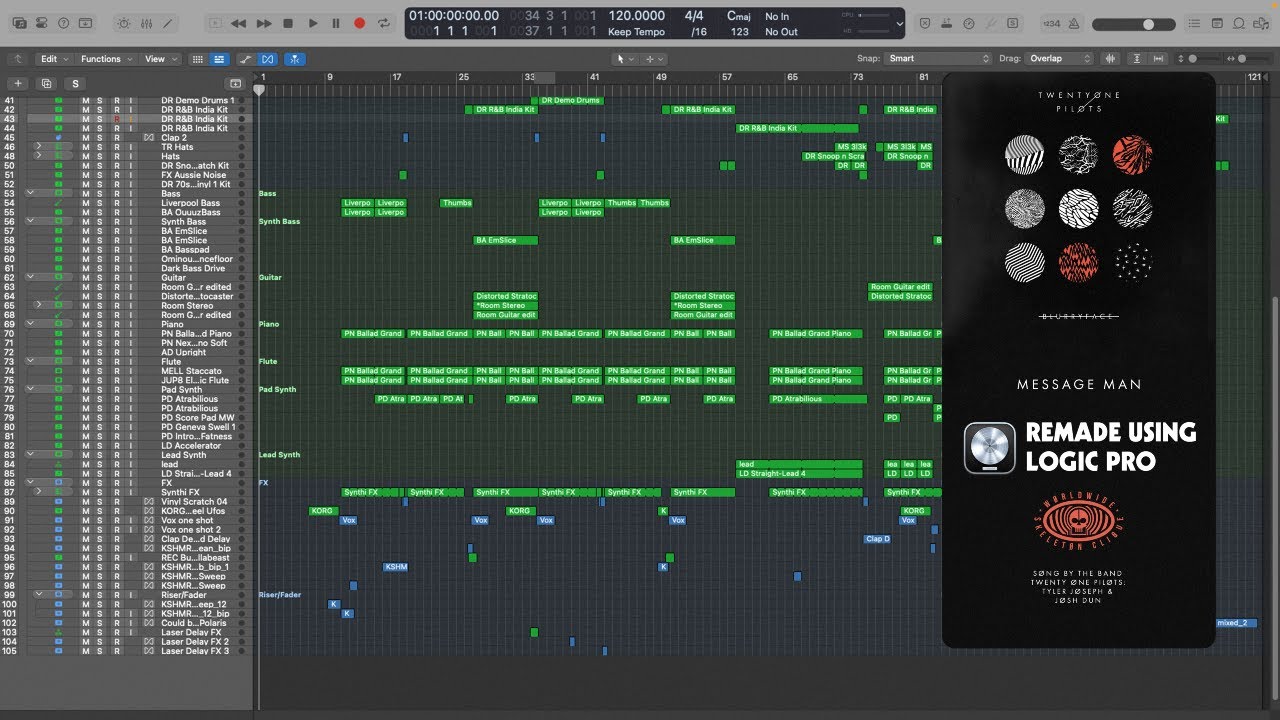 11 - Message Man - twenty one pilots Instrumental (Logic Pro)