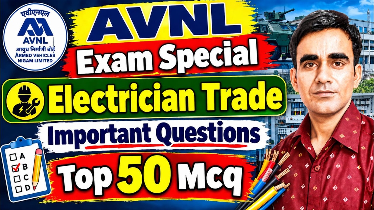 AVNL technician electrician important question exam 2026 AVNL electrician mcq 2026