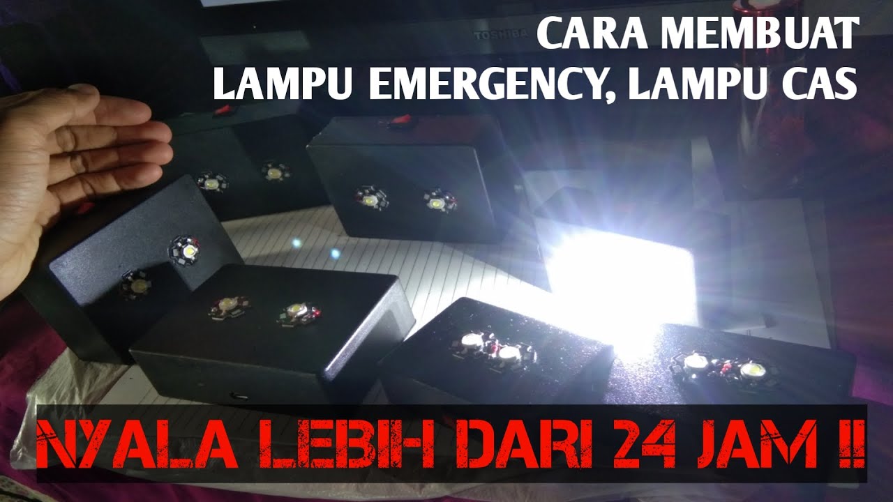 Membuat lampu emergency | lampu cas | lampu darurat | dari baterai bekas leptop.