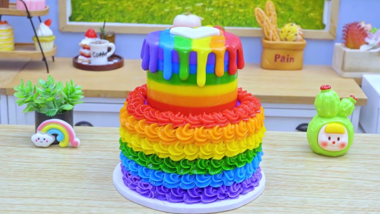 🍫Best of Miniature 2 Tier Butter Rainbow Cake Recipe☀️DIY Tiny Cake Challenge💕Cake In Wonderland