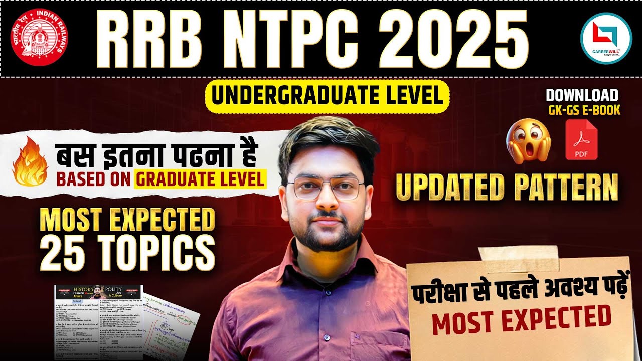 RRB NTPC UNDERGRADUATE 🔥 Important Topics | BEST Selection Strategy to ACE in RRB NTPC 2025