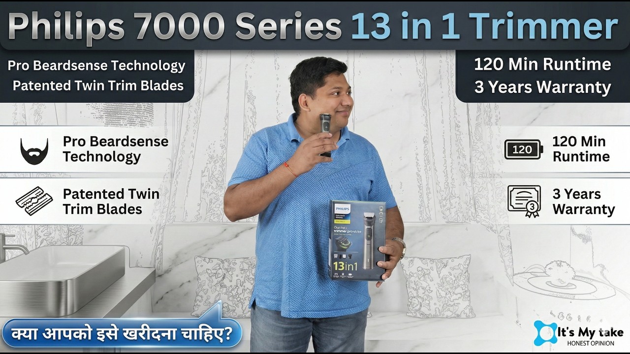 Philips series 7000 13In1 Precision Trimmer | Pro Beardsense Technology & Patented Twin Trim Blades