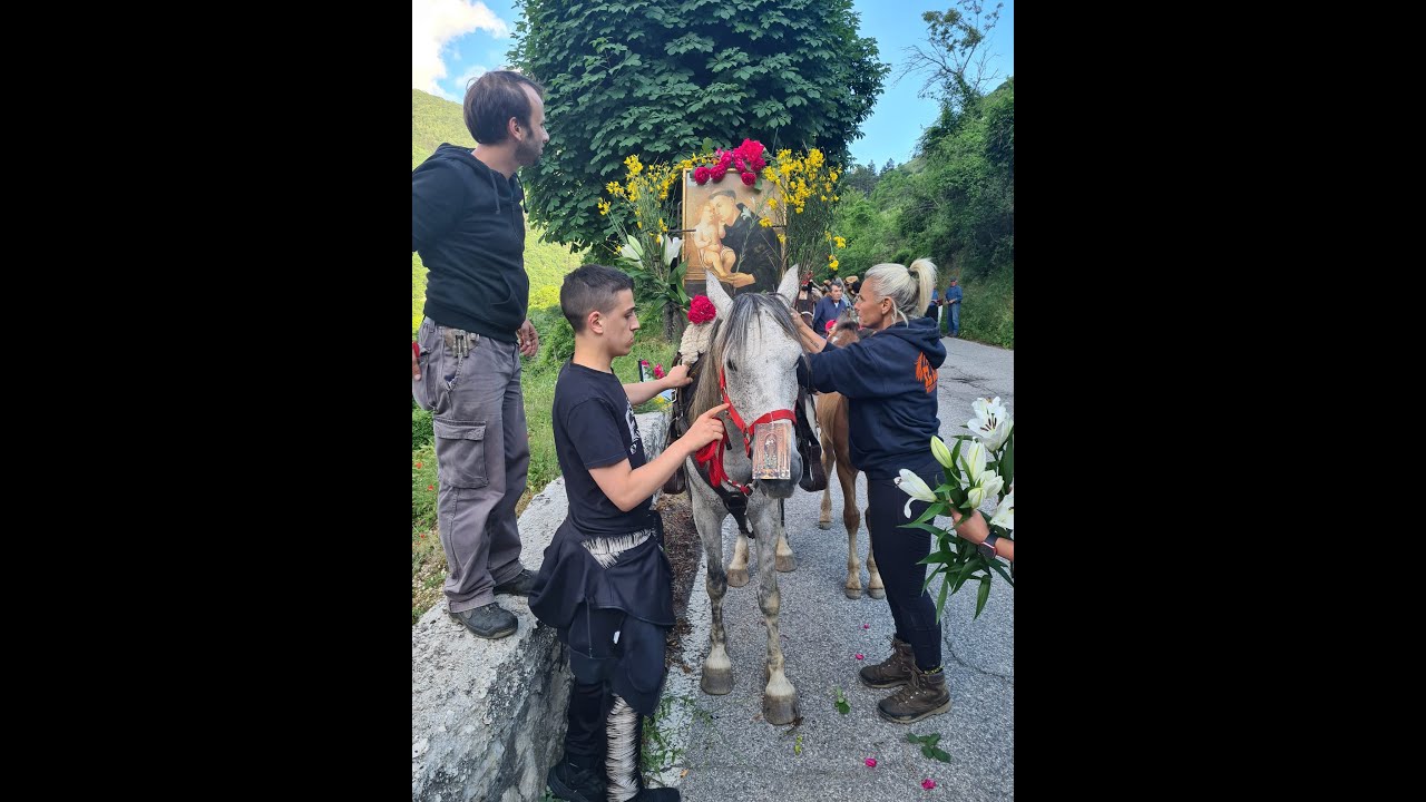 2_Festa della legna di S  Antonio  - Scanno (AQ) 2022  - I boscaioli caricano i muli