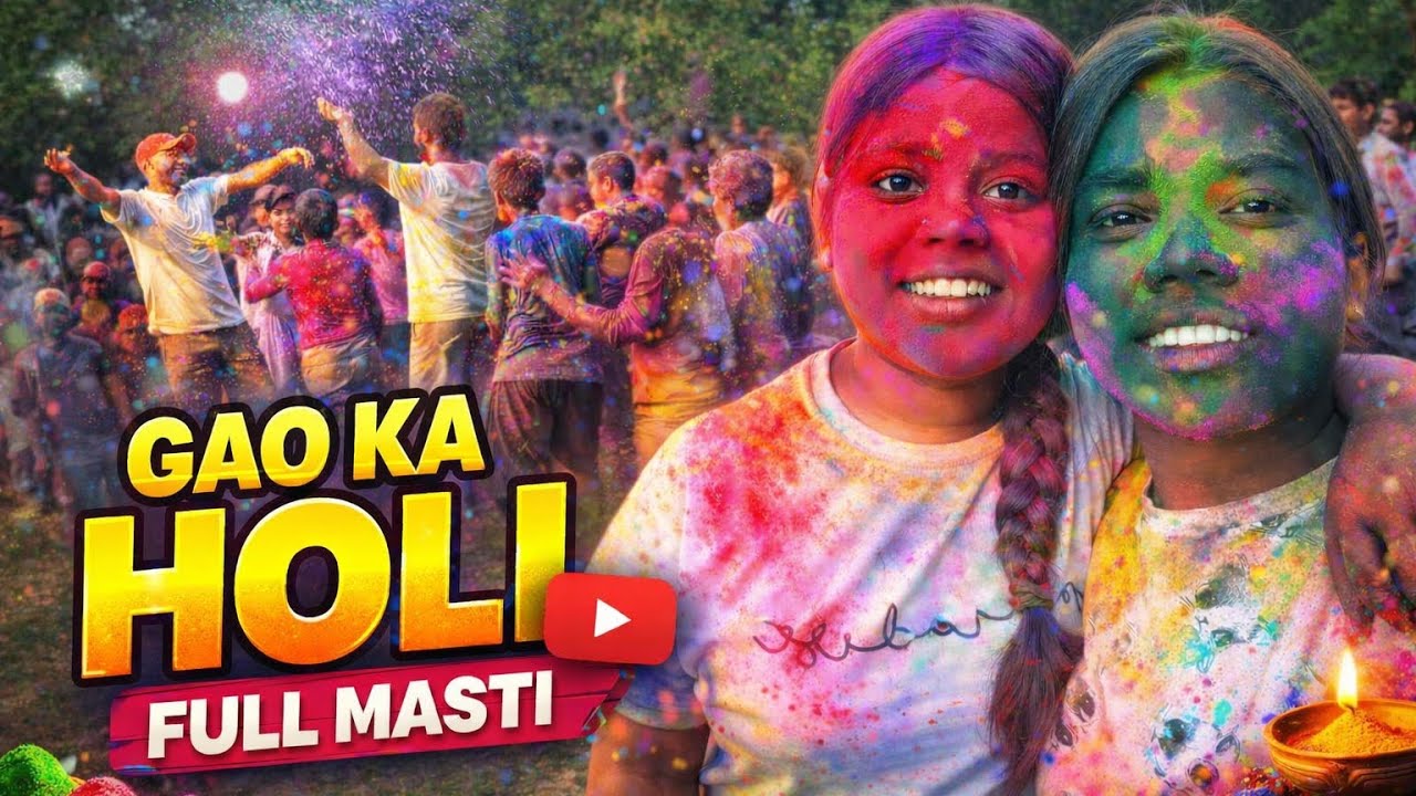 Gao Ki Holi 🤯 | Full Masti Aur Rangon Ka Dhamaka 🌈 
