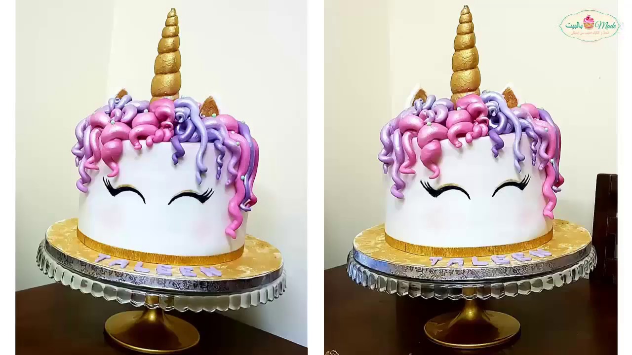 كيكة اليونيكورن للبنات Fondant Unicorn Birthday Cake Tutorial