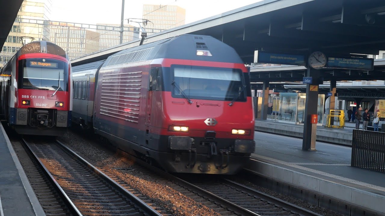 Züge in Zürich Oerlikon (FULL HD)