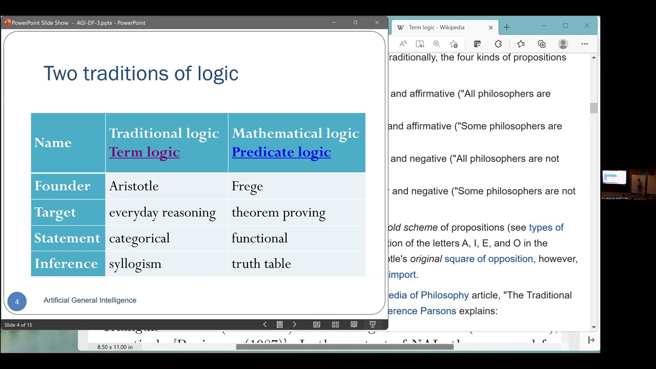 Artificial General Intelligence with Professor Pei Wang, Lecture 3 out of 8