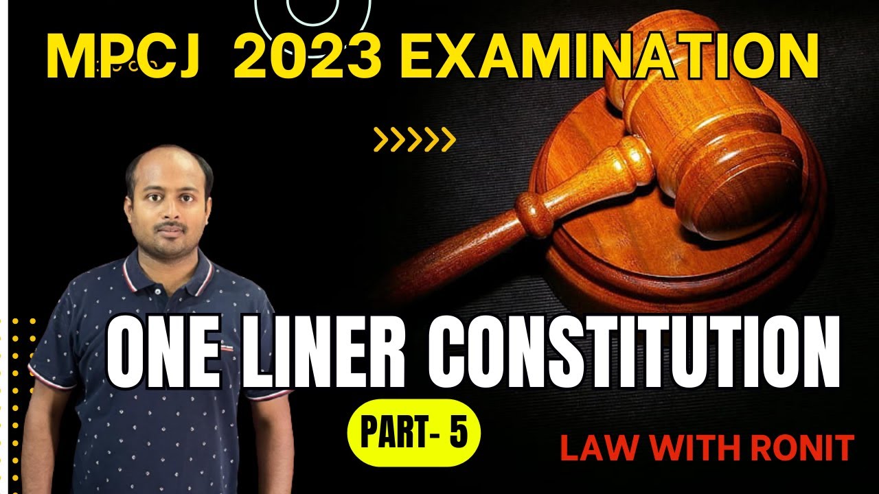 MPCJ 2023/ONE LINER CONSTITUTION/PART - 5 #mpcj2023 #mpjudiciary  #oneliner #constitutionalrights