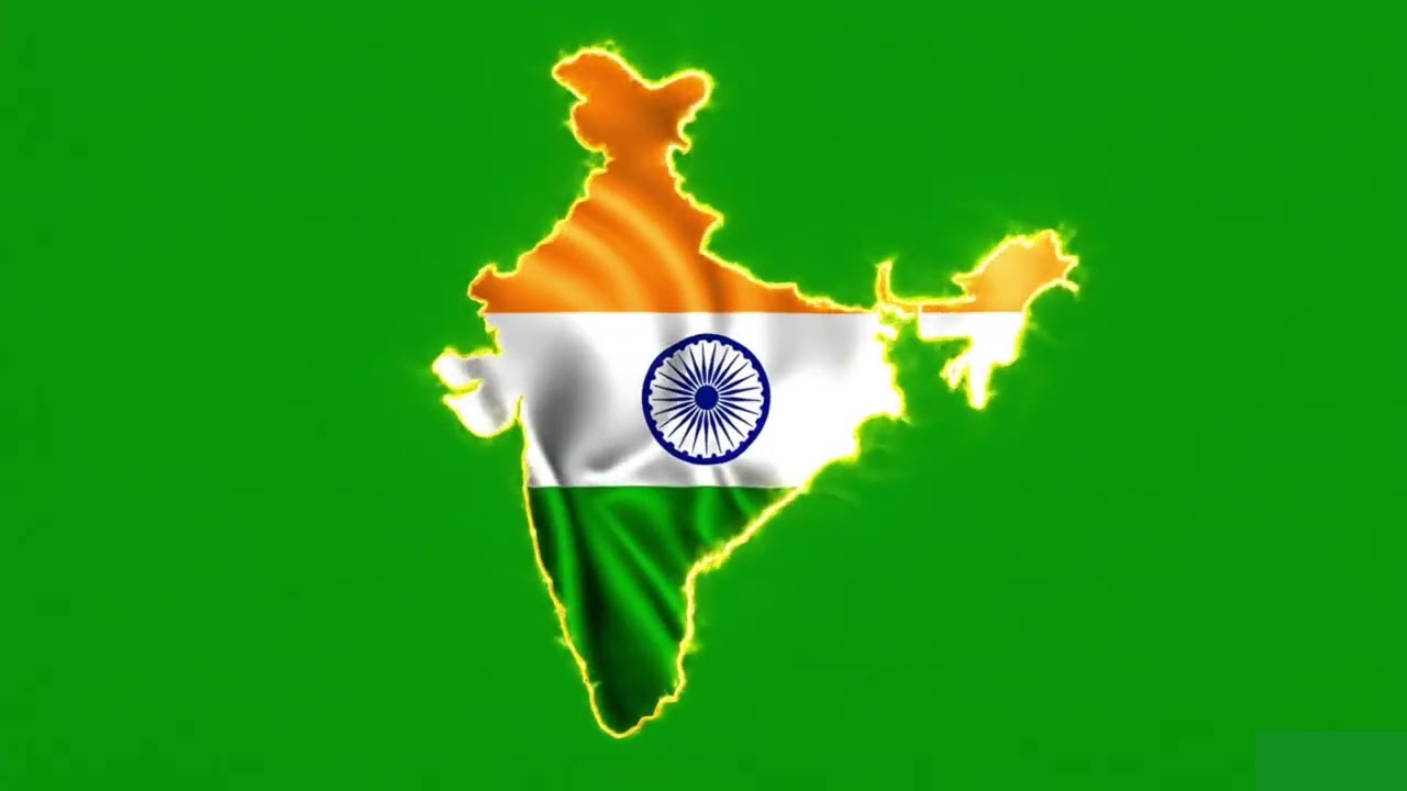 FREE No Copyright Green Screen Indian Flag Inside India Map 🇮🇳🗺️ | Loop Animation | 4K Overlay