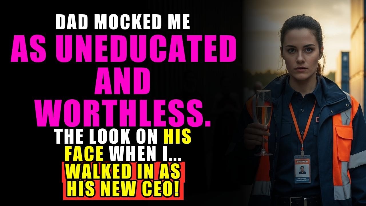 My dad mocked me as uneducated and worthless—the look on his face when I walked in as his new CEO wa