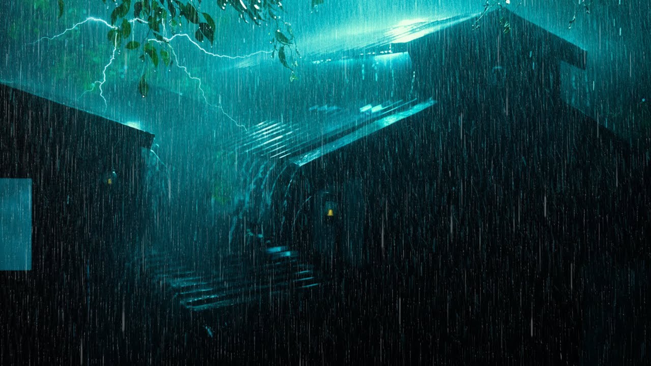 Fall Asleep in 3 Minutes 🌧️ Heavy Rain and Thunder on Tin Roof for Deep Sleep and Stress Relief