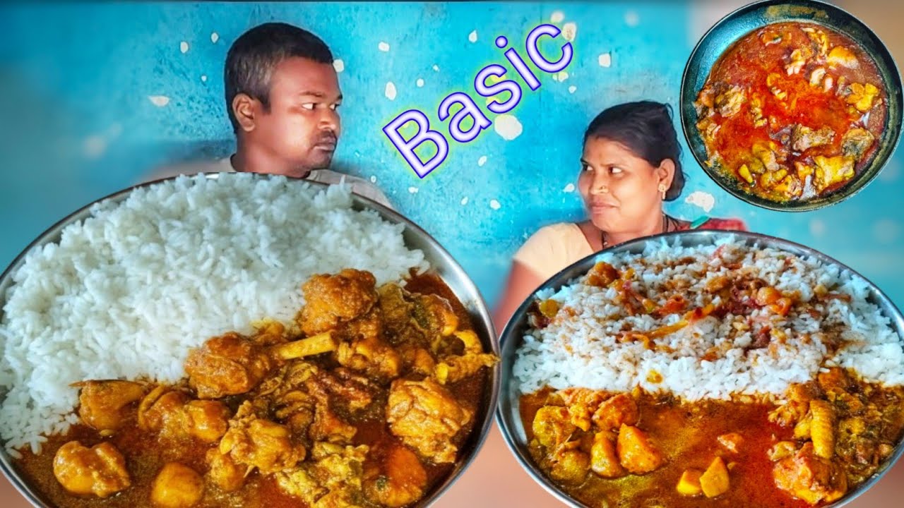 Village Basi Chicken Curry Mukbang | Husband Wife Eating Show in Village | Eating Show