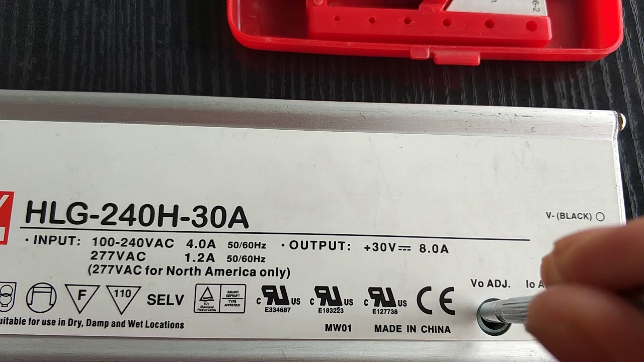 how to adjust the output current & voltage of MEAN WELL LED driver via potentiometer
