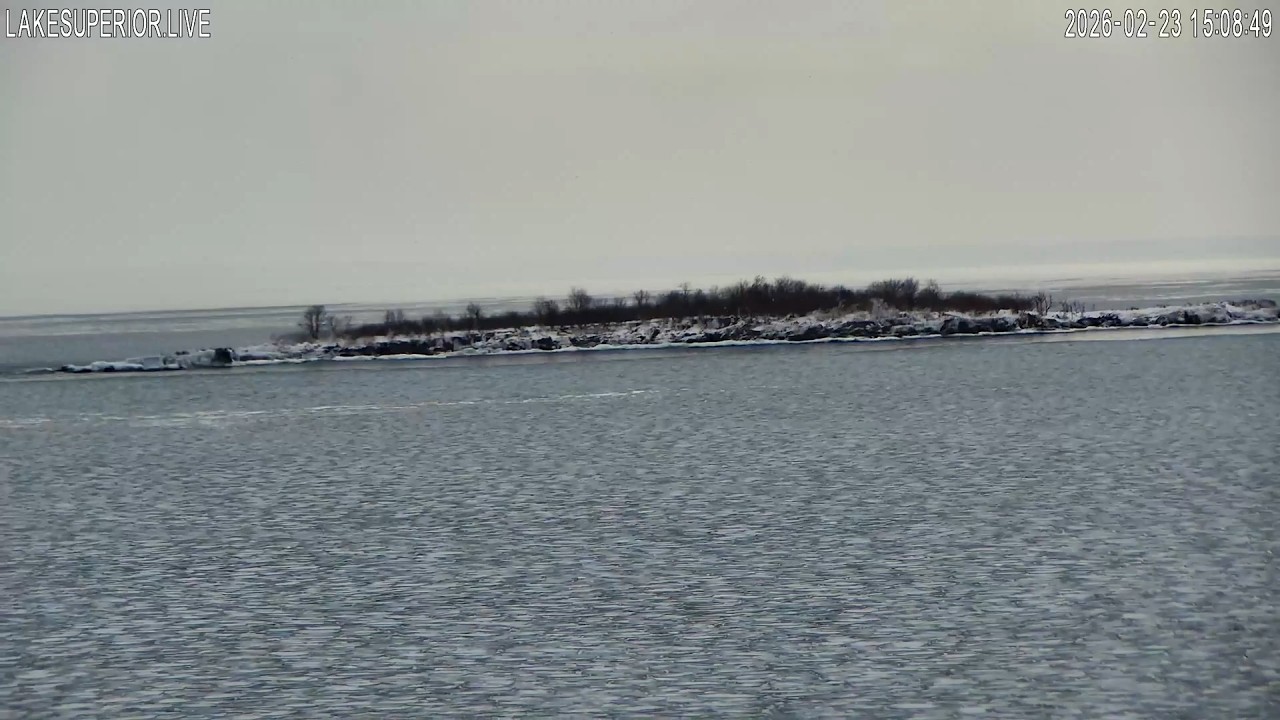 Icy Waves Past Knife Island — Lake Superior (Feb 23, 2026 | 3:06 PM)