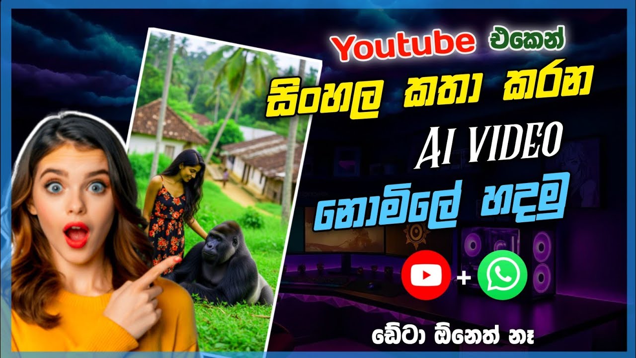 Youtube එකෙන්ම සිංහල කතා කරන Ai වීඩියෝ හදමු 💯 Free || Sinhala Video Making Youtube Ai