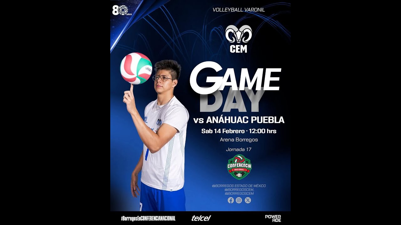 🏐 GameDay Volleyball Varonil 1a. División Borregos CEM vs Leones UAPuebla 🦁