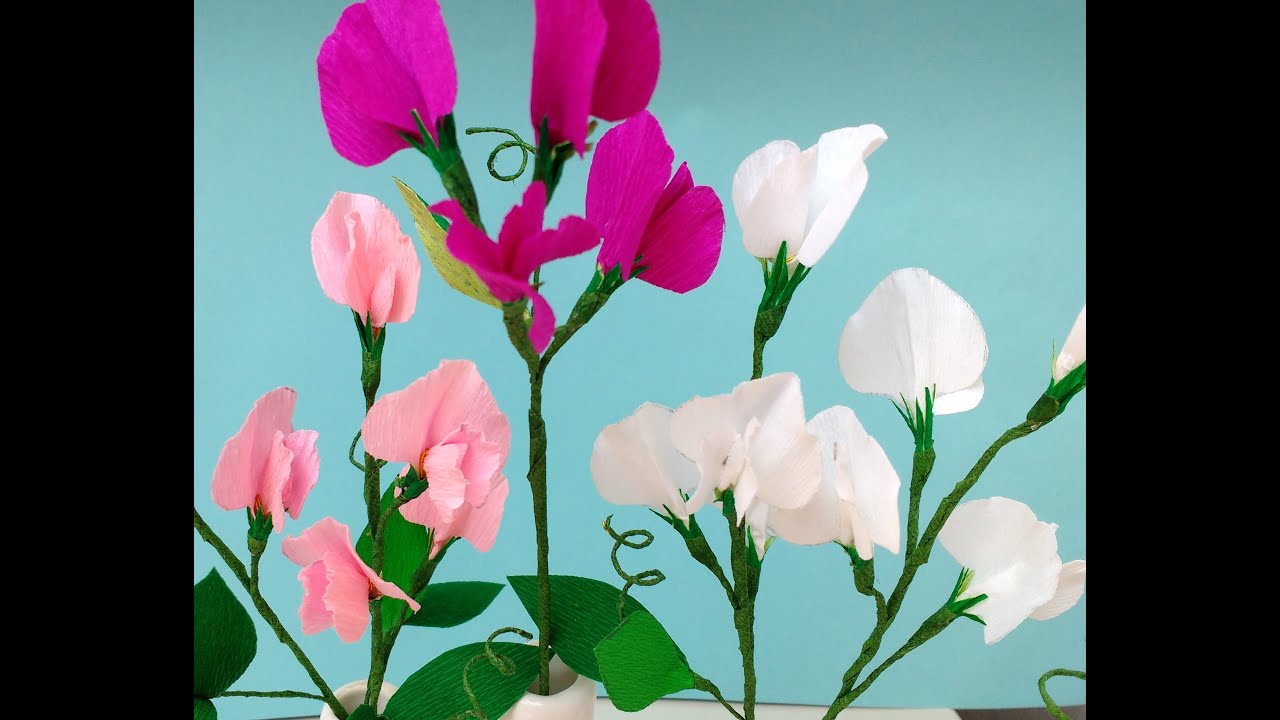 How to make Paper flowers Sweet Pea (flower # 86) Improved version