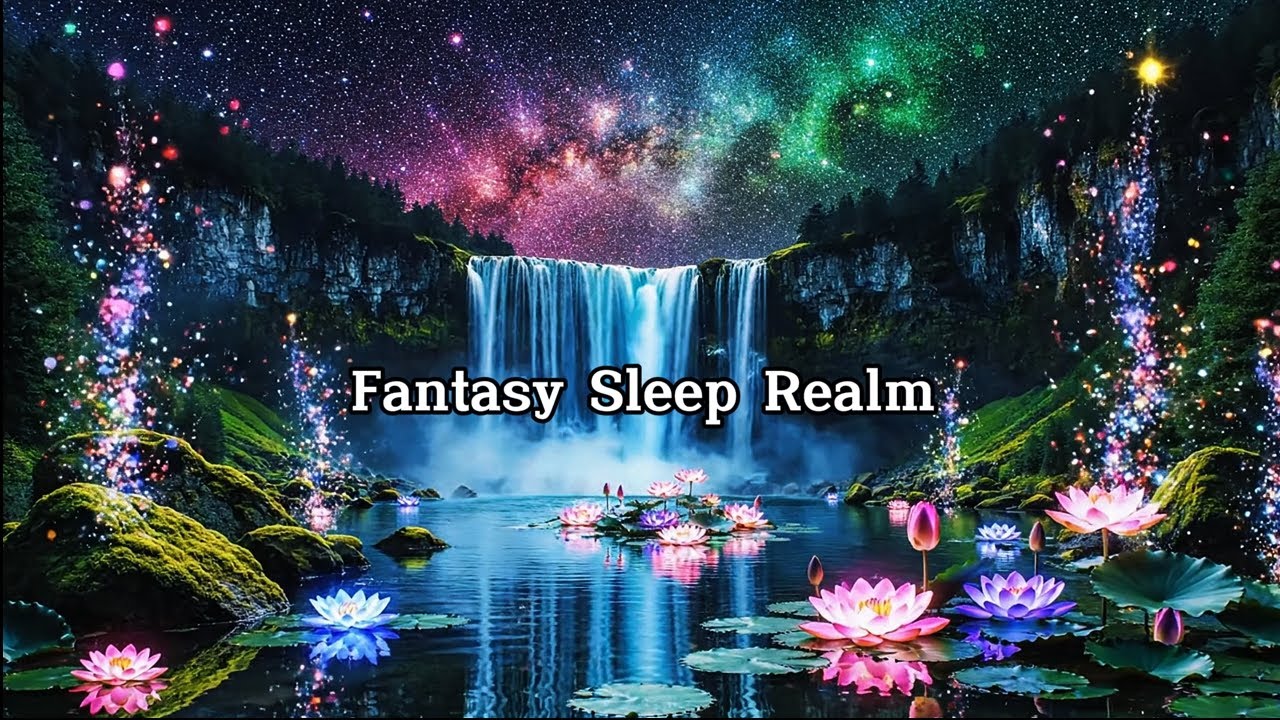 Fall Asleep Instantly in a Cosmic Fantasy Waterfall 🌌 | Deep Sleep & Meditation