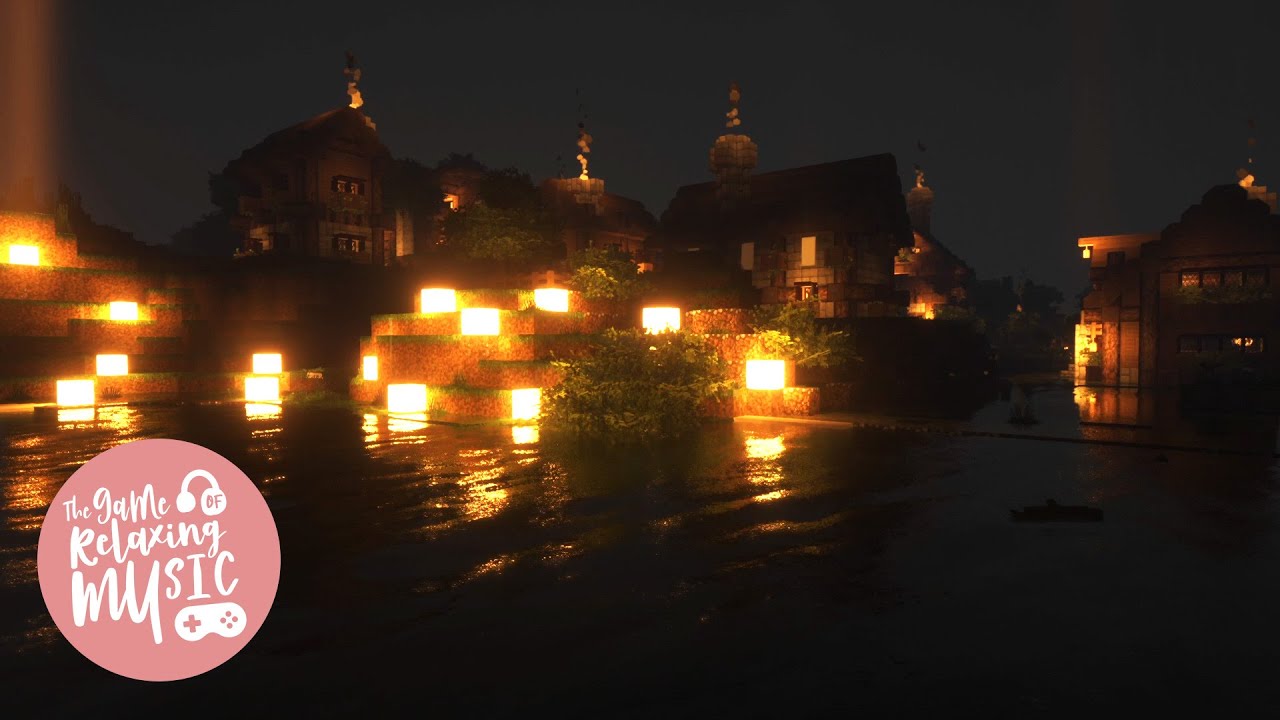 Relaxing Music with Minecraft Ambience #24, Relaxing Raining Ambience, Raining Village Ambience