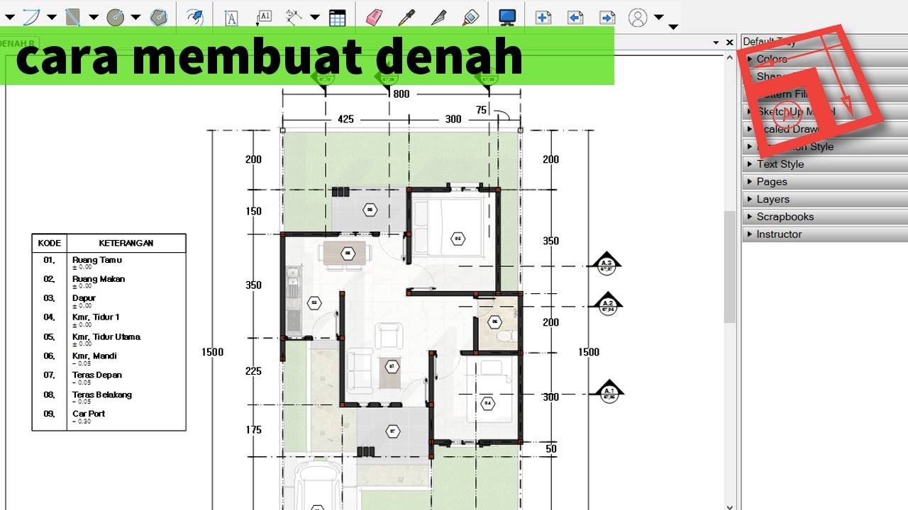 denah layout sketchup