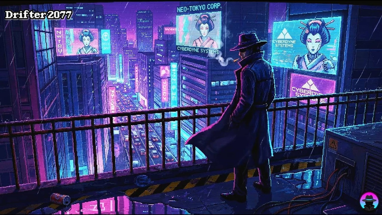 THE ROOFTOP LOOKOUT | Dark Jazz & Lofi Hip Hop Mix [Rain Ambience] [4K]