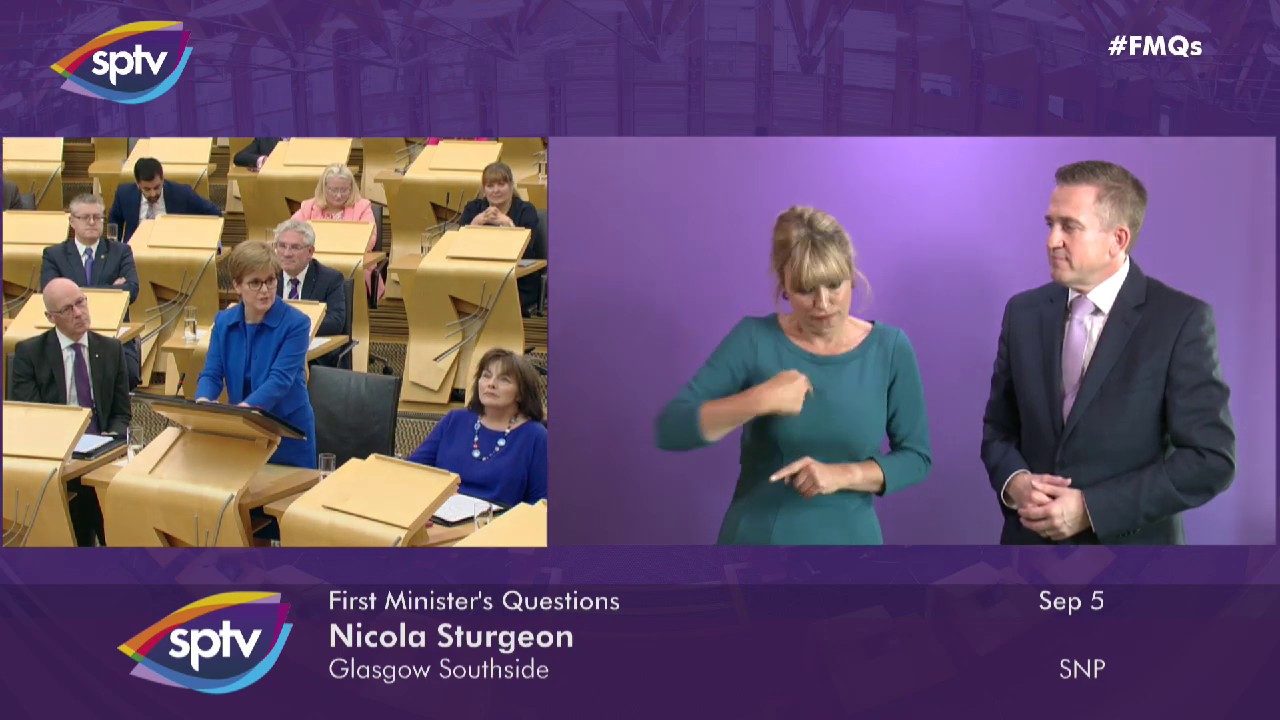 First Minister's Questions BSL - 5 September 2019
