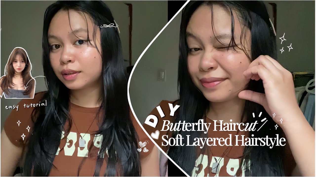 ౨ৎmy diy : butterfly haircut/ soft layered hairstyle | easy tutorial 💇🏻‍♀️