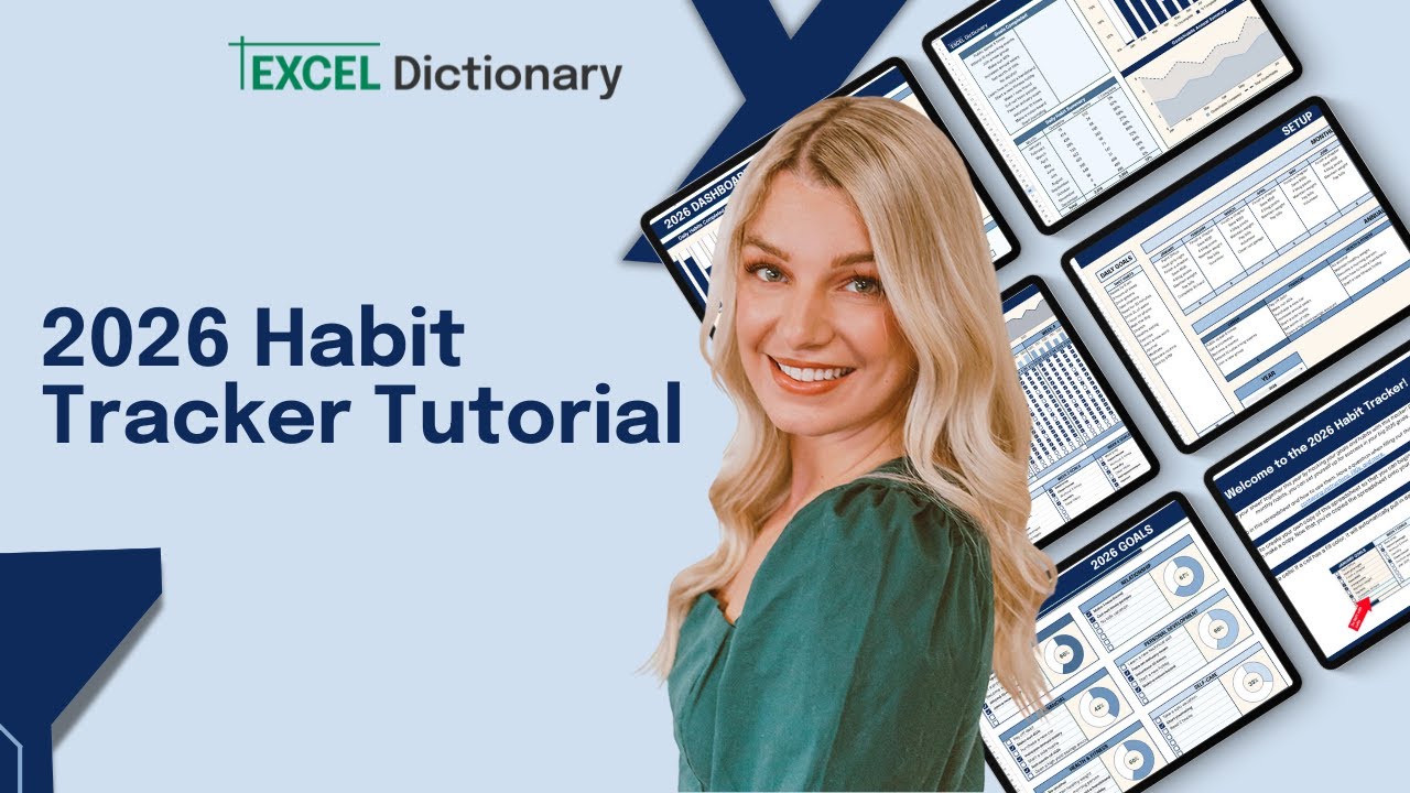 Достигните всех своих целей с помощью трекера привычек Excel Dictionary 2026!