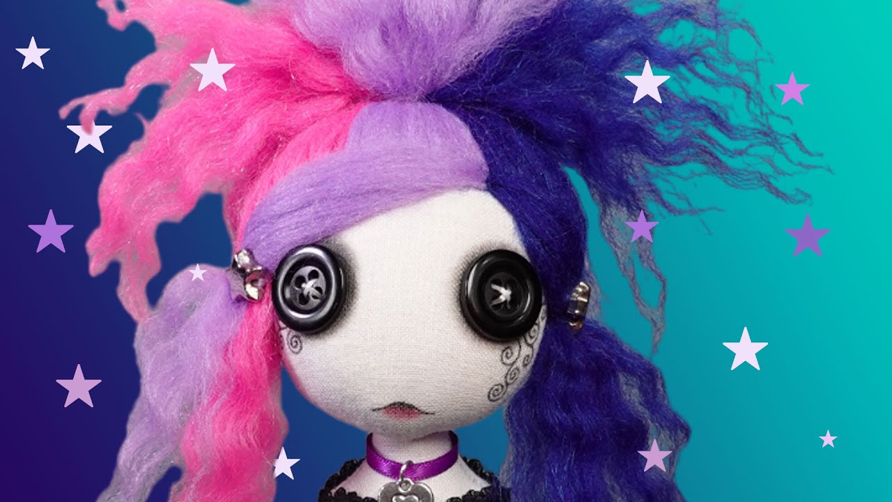 Needle felting BI FLAG doll hair for Pride