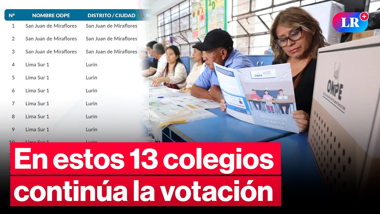 ELECCIONES 2026: votaci&oacute;n se reaunuda HOY 13 de abril en colegios de Lima