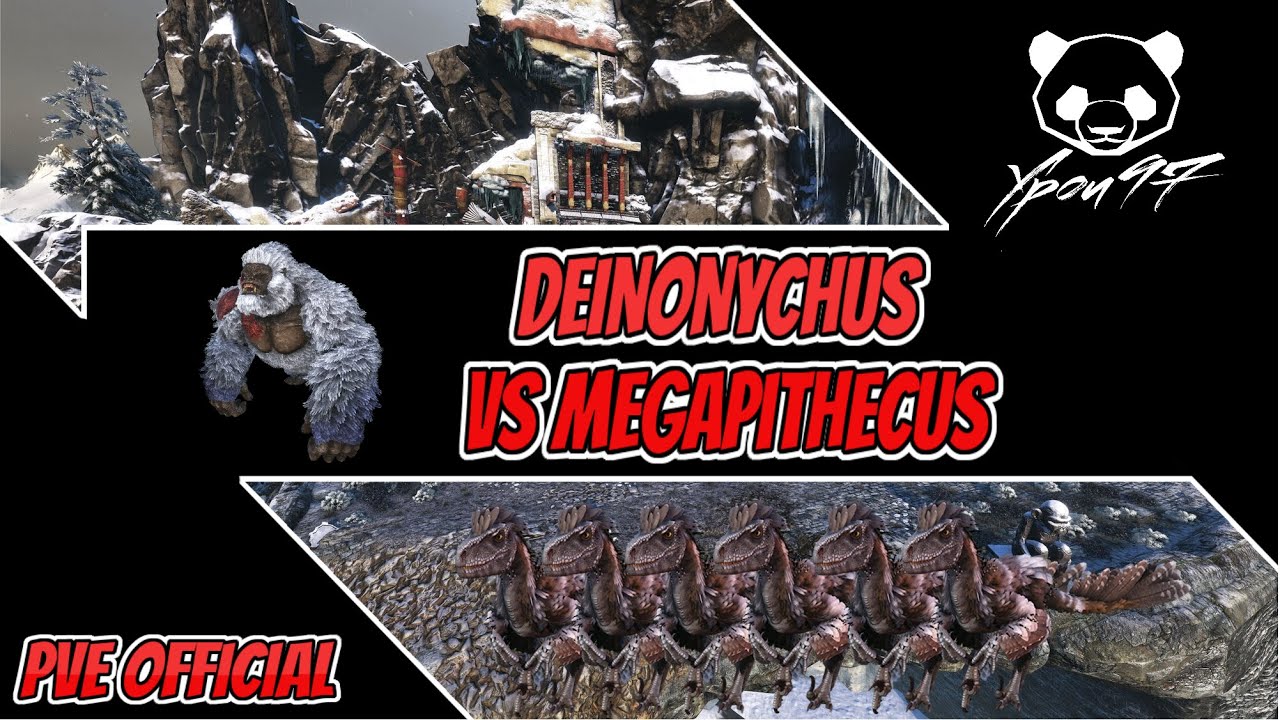 Alpha Megapithecus VS Deinonyches - Island Bosses Made Easy | ARK: Survival Evolved