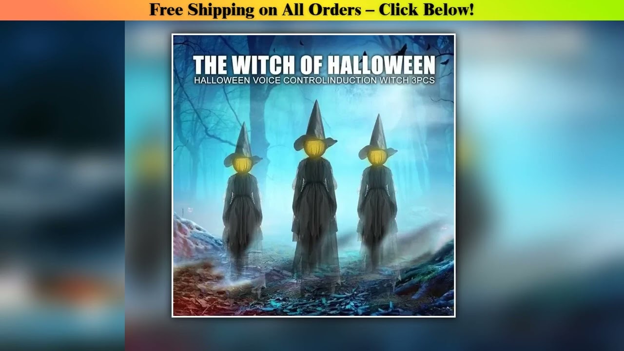 Halloween Colorful Glow Witches Halloween Decor Sound Activated Light Up Witch Party Props for