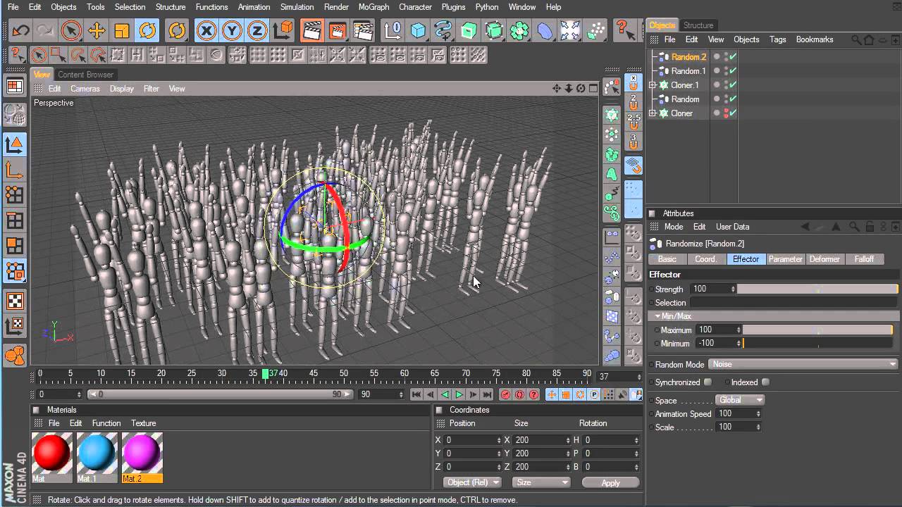 1 Cinema 4d Effectors overview / Обзор Эффекторов модуля Мограф/Mograph