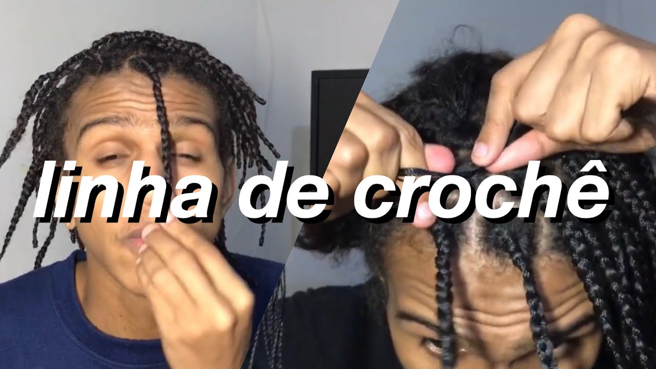 BOX BRAIDS MASCULINO EM CASA - Tran&ccedil;as com linha de croch&ecirc;