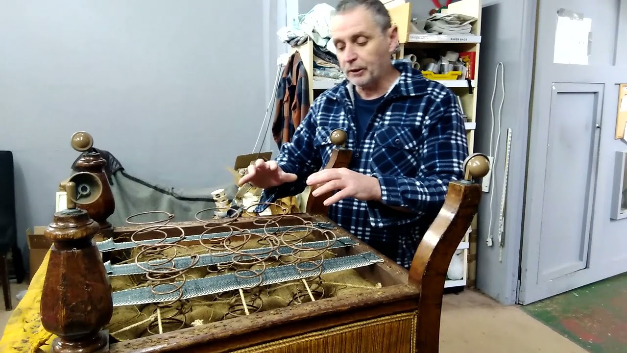 How to Replace webbing on antique Upholstered chair by Craig Hughes of Salvage Hunters