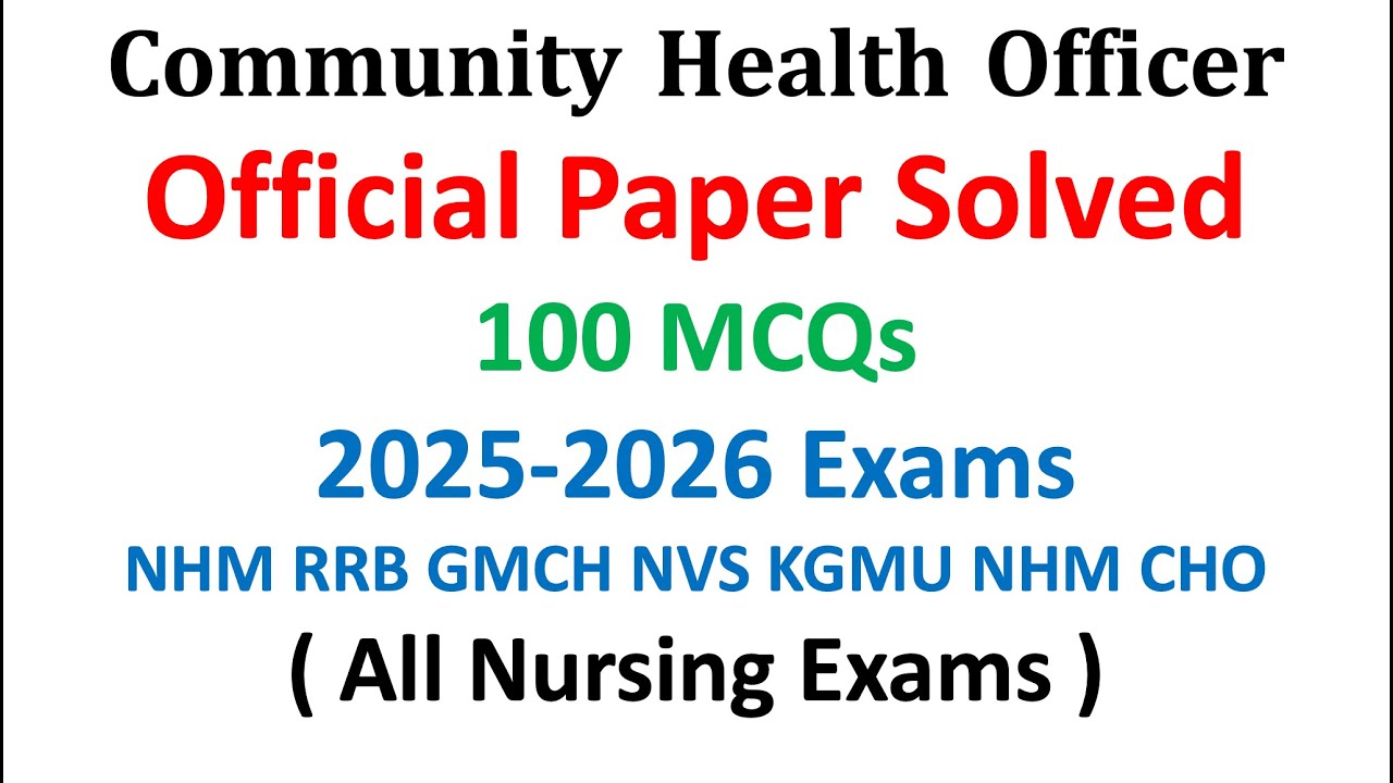 Tripura CHO Official  Paper 2025-2026 | Imp for uPcoming Exams 