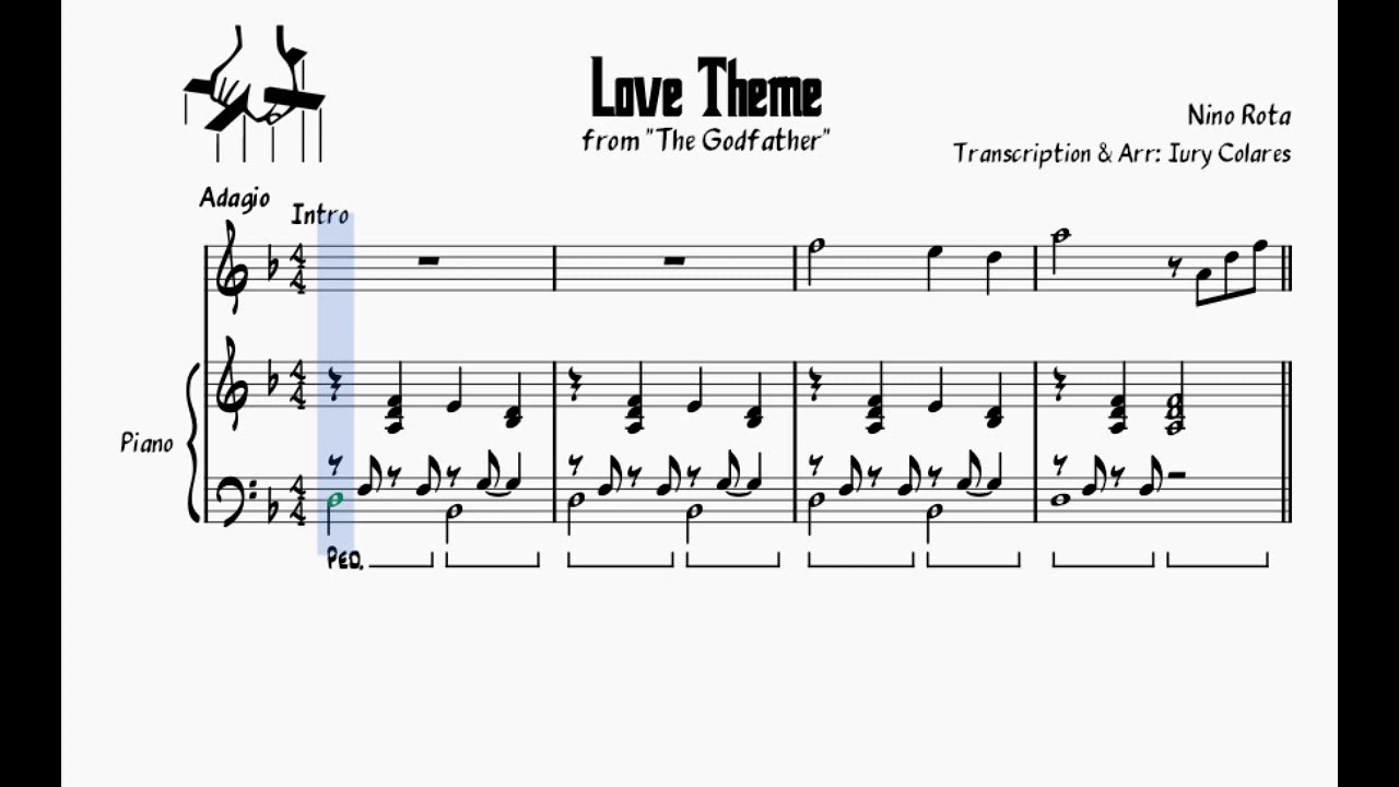 Love Theme (from The Godfather) - Dm - Arr. Piano