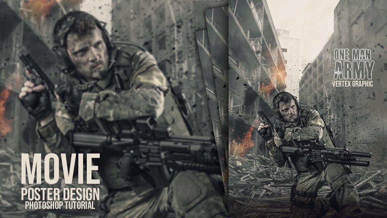 How to Make Army Poster in Photoshop Cc || Movie Poster Design || Vertex Graphic