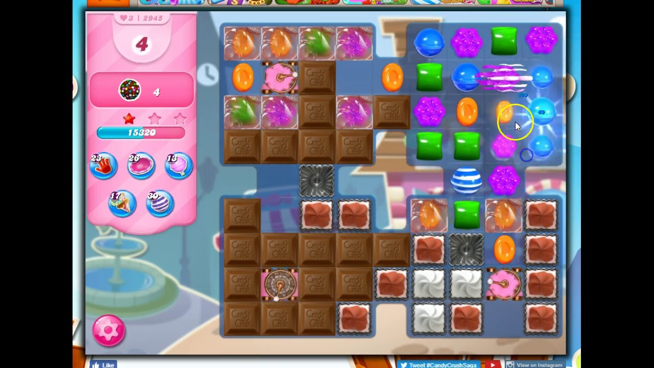 Candy Crush Level 2945 Talkthrough, 32 Moves 0 Boosters