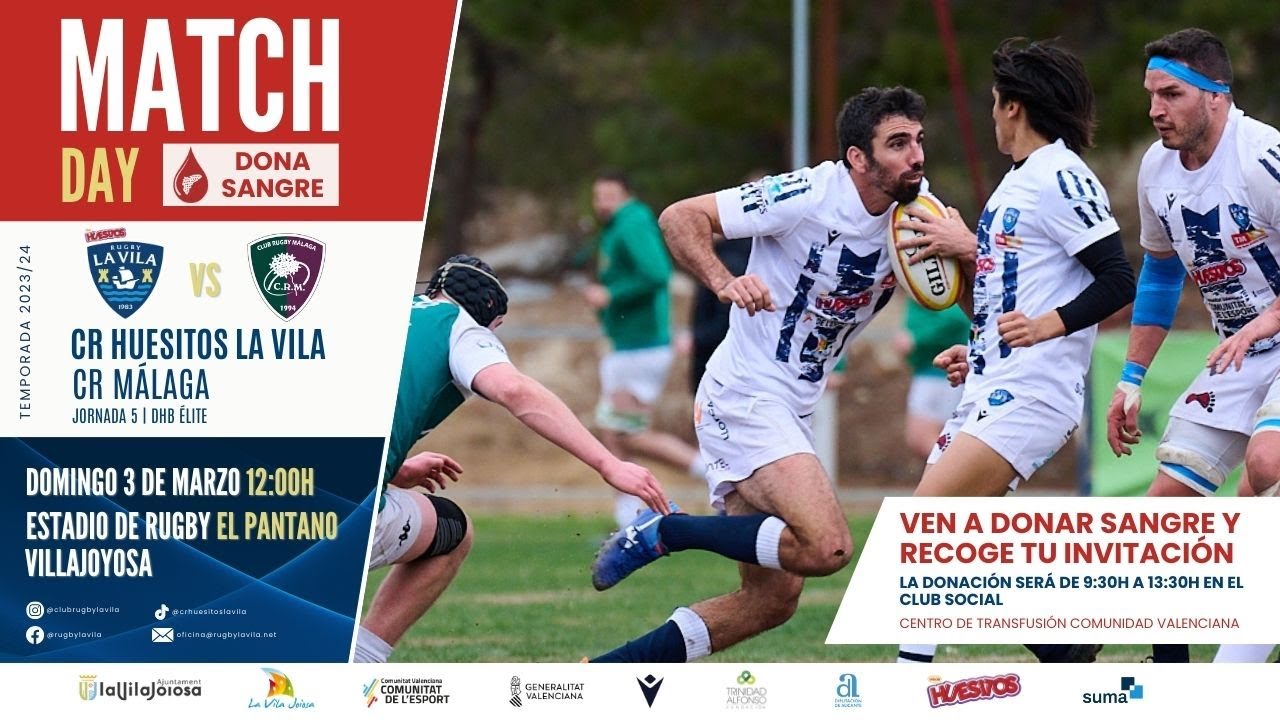 CR Huesitos La Vila vs CR Málaga domingo 03 de marzo a las 12.00h.