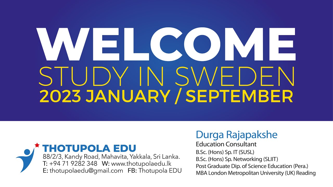 STUDY IN SWEDEN 2023 JANUARY / SEPTEMBER