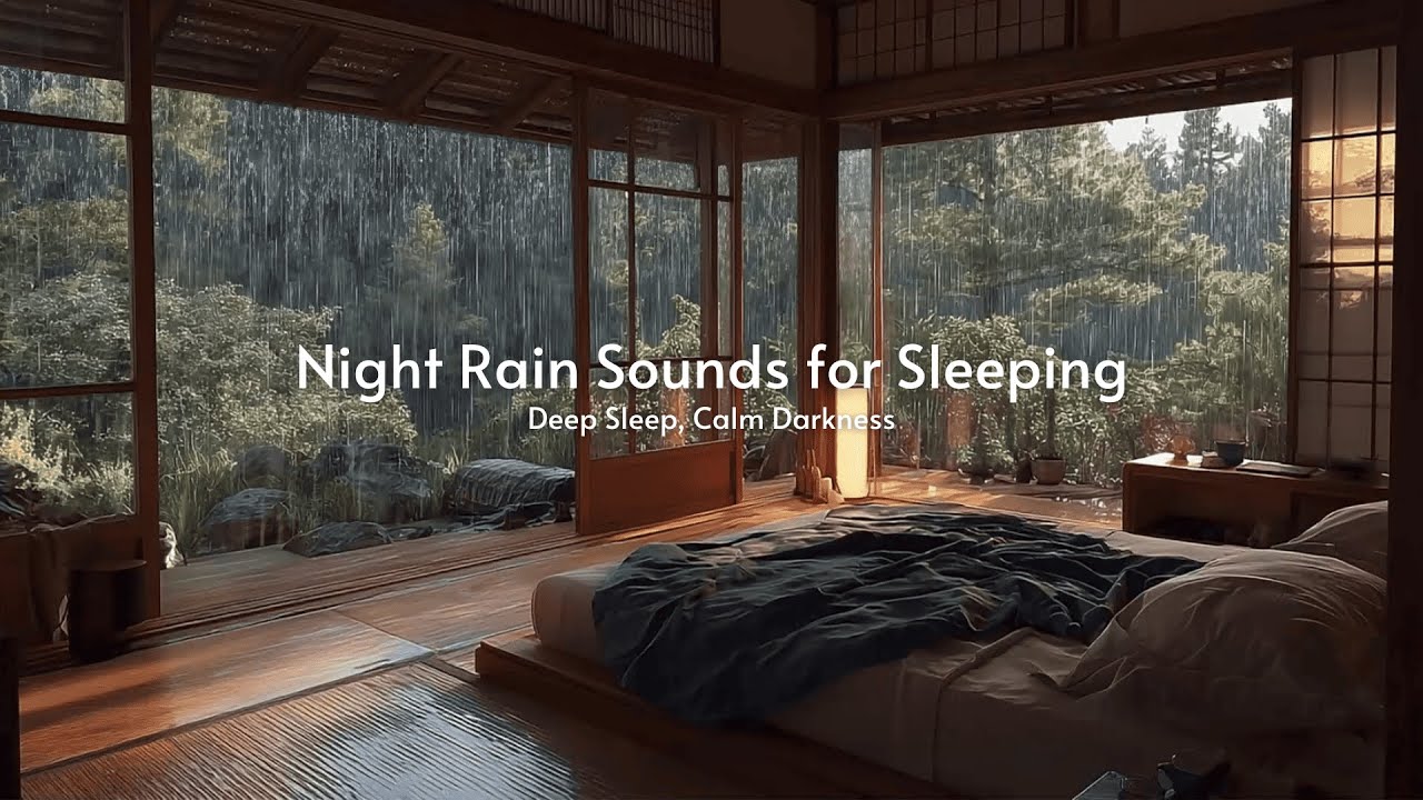Night Rain Sounds for Sleeping 🌧️ Deep Sleep, Calm Darkness